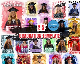 Graduation T Shirt Canva Editable Template, Graduation 2025 Bundle, Customizable Canva Grad Shirt Digital Download