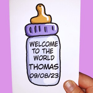 Cartão de bebê personalizado, cartão de bebê novo, bebê novo, personalizado