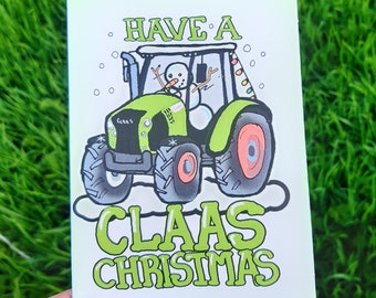 Christmas tractor card, tractor, Christmas, card,tractors