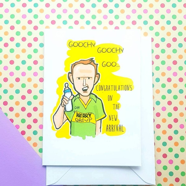 New baby card, funny baby card, kerry, new baby, congratulations, gooch, colm the gooch cooper , Kerry football