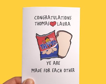 Custom Tayto Wedding Card - Personalized Engagement, Congratulations, tayto engagement card, tayto, wedding,card,congratulations, ,irish