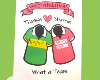 Tarjeta de boda personalizada de la GAA: regalo de compromiso irlandés personalizado