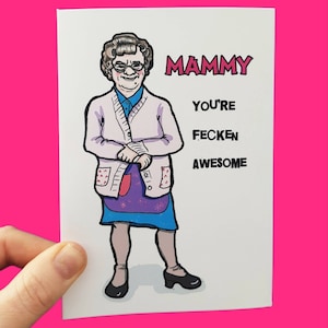 I ragazzi della signora Brown, la signora Brown, biglietto per la festa della mamma, biglietto divertente per la festa della mamma, festa della mamma irlandese, madre, compleanno, Irlanda, irlandese