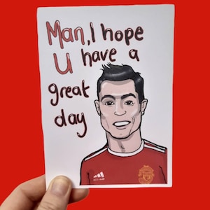Man Utd card, biglietto di compleanno, Cristiano Ronaldo, Ronaldo, biglietto di compleanno divertente, biglietto per lui, Manchester United