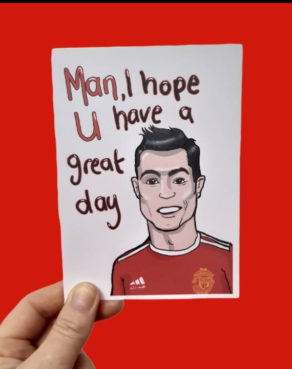 Man Utd card, birthday card,Cristiano Ronaldo, Ronaldo,funny birthday card,  card for him,Manchester United