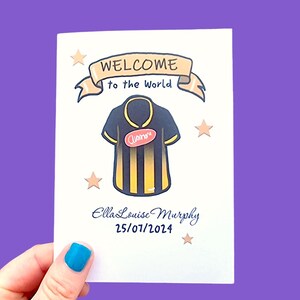 Nouvelle carte jersey bébé, nouveau bébé, jersey du comté, bienvenue dans le monde, félicitations