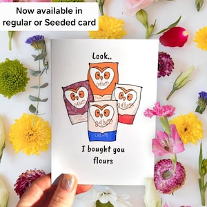 Farinhas Valentine, cartão engraçado do dia dos namorados, cartão do dia dos namorados, panificação, dia dos namorados irlandês, cartão, farinha, dia dos namorados irlandês engraçado, flores