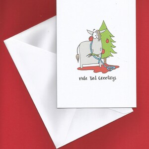 Yuletide Greetings, Maultier gebundene Grüße, Weihnachtskarte, lustige Weihnachtskarte, frohe Weihnachten