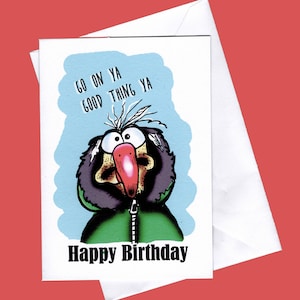 Carte d'anniversaire drôle, carte d'anniversaire, carte d'anniversaire irlandaise, épousseter la dinde, cartes drôles,