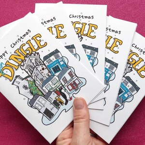 pack de 5 cartes de Noël Dingle , cartes de Noël Dingle