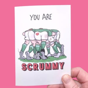 Carte drôle de saint-valentin, RUGBY, carte d'anniversaire, carte pour elle, irfu, mêlée, scrummy