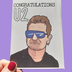 Cartão de casamento, U2, bono, noivado, casamento, engraçado, casamento irlandês, parabéns