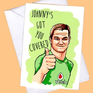 Carte drôle, carte drôle de valentine, johnny sexton, carte de rugby, carte irlandaise de valentine, valentine drôle