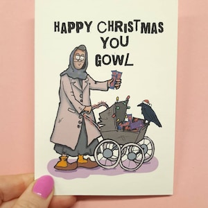 Tarjeta de Navidad NONI, tarjeta de Navidad gowl, tarjeta de Navidad irlandesa, noni, Navidad, tarjeta, tarjeta de Navidad divertida