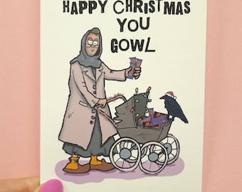 NONI Christmas card, gowl Christmas card, irish Christmas card, noni, Christmas,  card, funny Christmas card