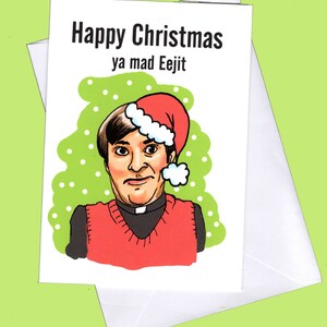 Carte de Noël drôle, carte drôle, cartes drôles, père ted, carte de vacances drôle, carte irlandaise, carte de Noël, carte de Noël irlandaise drôle, dougal