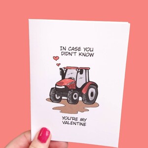 Étui tracteur Saint-Valentin, carte drôle de Saint-Valentin, étui tracteur, Saint-Valentin