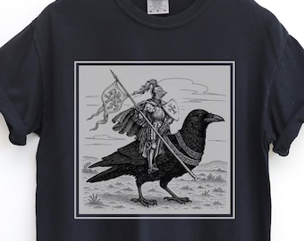 Medieval Knight Shirt, Crow Shirt, Renaissance Fair, Crow Knight Rider, Funny Medieval Shirt, Ren Faire, Raven Shirt, Crow Lover Shirt