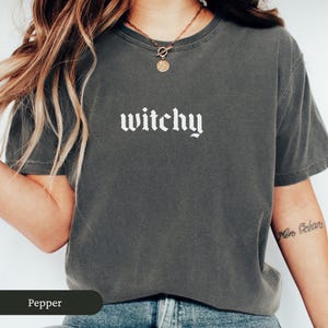 Witchy Comfort Colors Shirt, Halloween Shirt, Halloween Gift, Spooky Season Tee, Witch Tshirt, Witchy Vibes Shirt, Vintage Halloween Tee