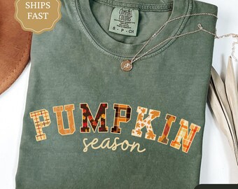 Pumpkin Season Shirt, Pumpkin Patch Shirt, Fall Comfort Colors Tee, Autumn Aesthetic T-Shirt, Cozy Pumpkin Spice Shirt, Fall Vibes Tee