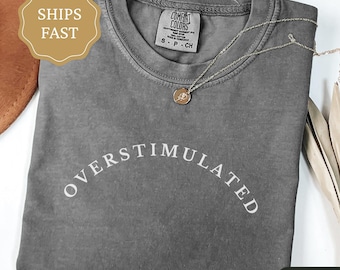Comfort Colors Overstimulated Shirt, Funny Anxiety Shirt, Funny Mental Health Tee, Unhinged Tshirt, Introvert Gift, Overstimulated Tee