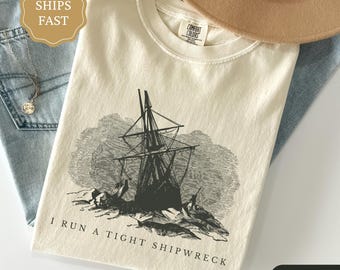 Chemise maman I run a Tight Shipwreck, cadeau pour maman, chemise maman rigolote, t-shirt maman couleurs confort, chemise mom life pour maman école à la maison