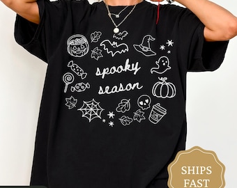 Vintage Spooky Season Shirt, Trick or Treat Shirt, Halloween Comfort Colors Shirt, Halloween Shirt, Retro Halloween Tee, Halloween Party Tee