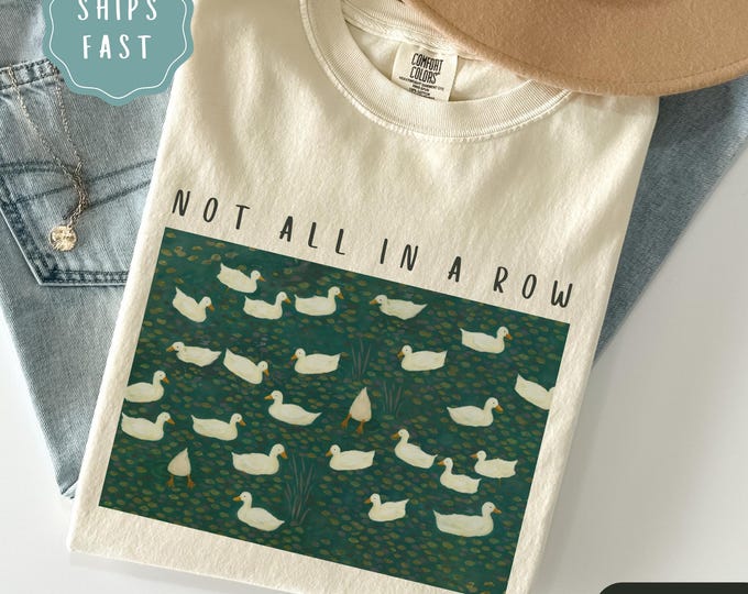 Comfort Colors Ducks Not All in a Row Shirt, Funny Retro Animal Shirt, Funny Duck Tee, Funny Mental Health Shirt, Mental Health Gift for Her