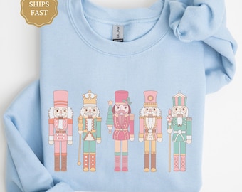 Nutcracker Christmas Sweatshirt, Watercolor Holiday Crewneck, Cute Christmas Shirt for Her, Nutcracker Sweatshirt for Holiday Party