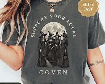 Support Your Local Coven Witch Halloween Shirt, Comfort Colors Witch Shirt, Witchy Tee, Witchy Vibes Shirt, Funny Witch Shirt, Salem Shirt