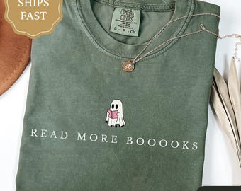 Read More Books Ghost Shirt, Bookish Halloween Shirt, Halloween Comfort Colors Shirt, Halloween Book Lover, Fall Reading Shirt, Fall Vibes