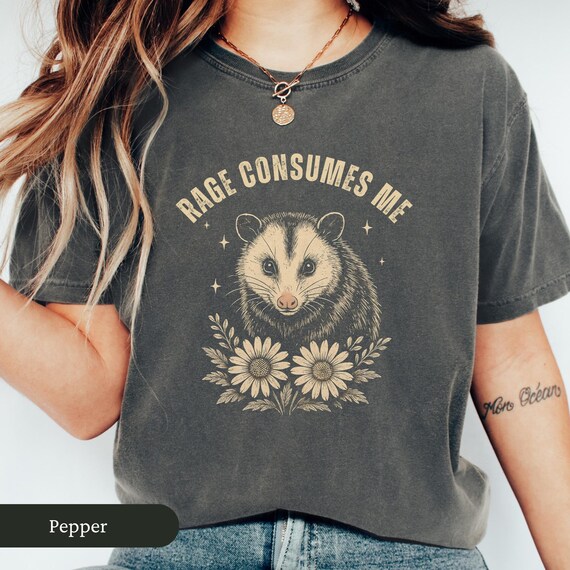 Vintage Opossum Shirt, Opossum Lover Shirt, Funny Opossum Tshirt, Funny Retro Shirt, Rage Shirt, Comfort Colors Tee, Trash Panda Shirt