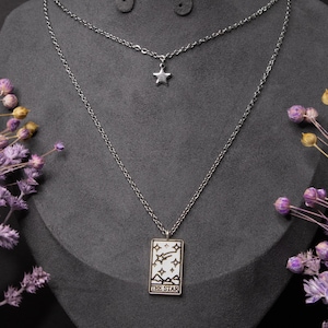 Collana dei Tarocchi “La Stella” | Collana a strati con stella e tarocchi | Gioielli spirituali | Sguardo da strega