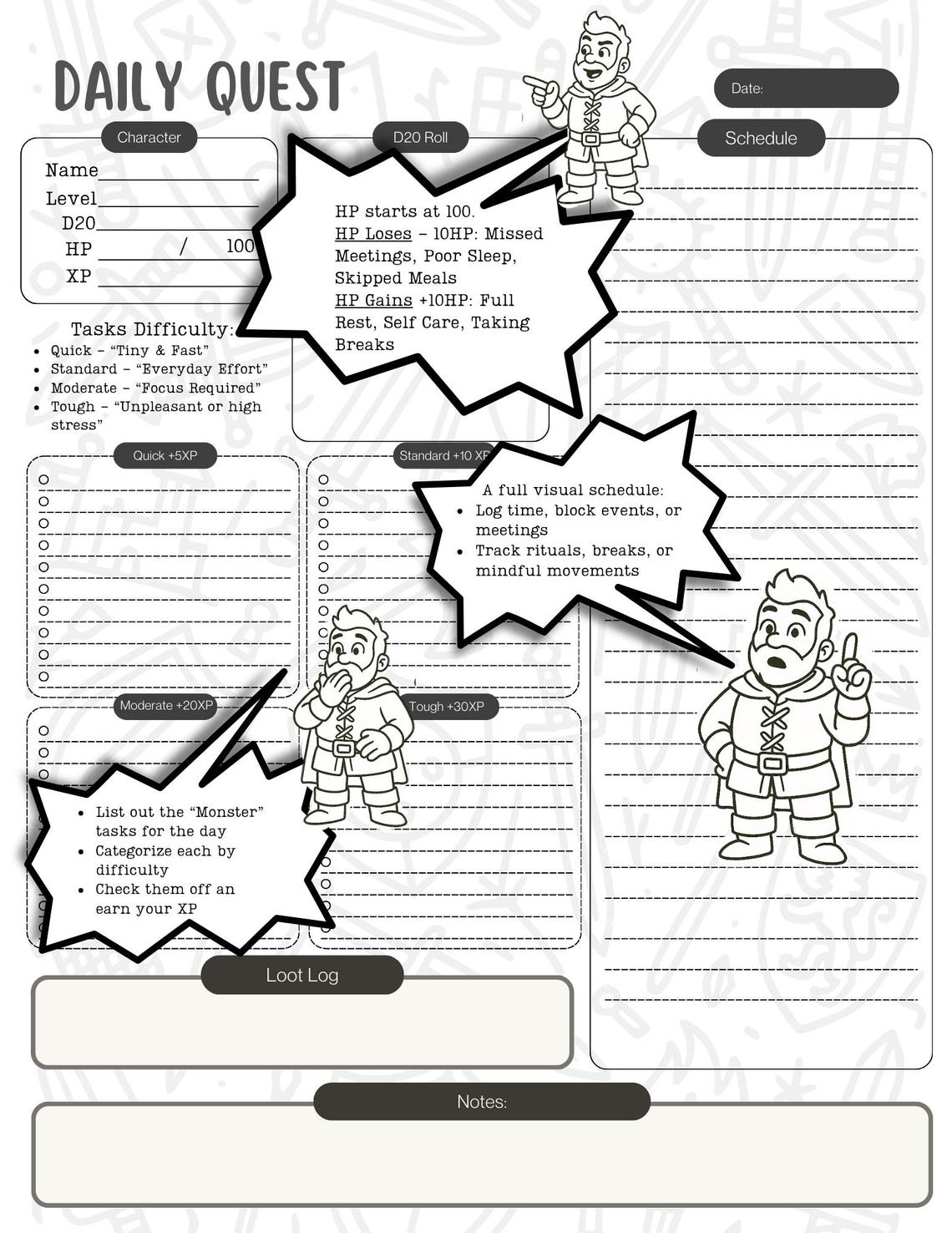 Quest Log – A Gamified Productivity Planner (rpg-inspired) - Etsy