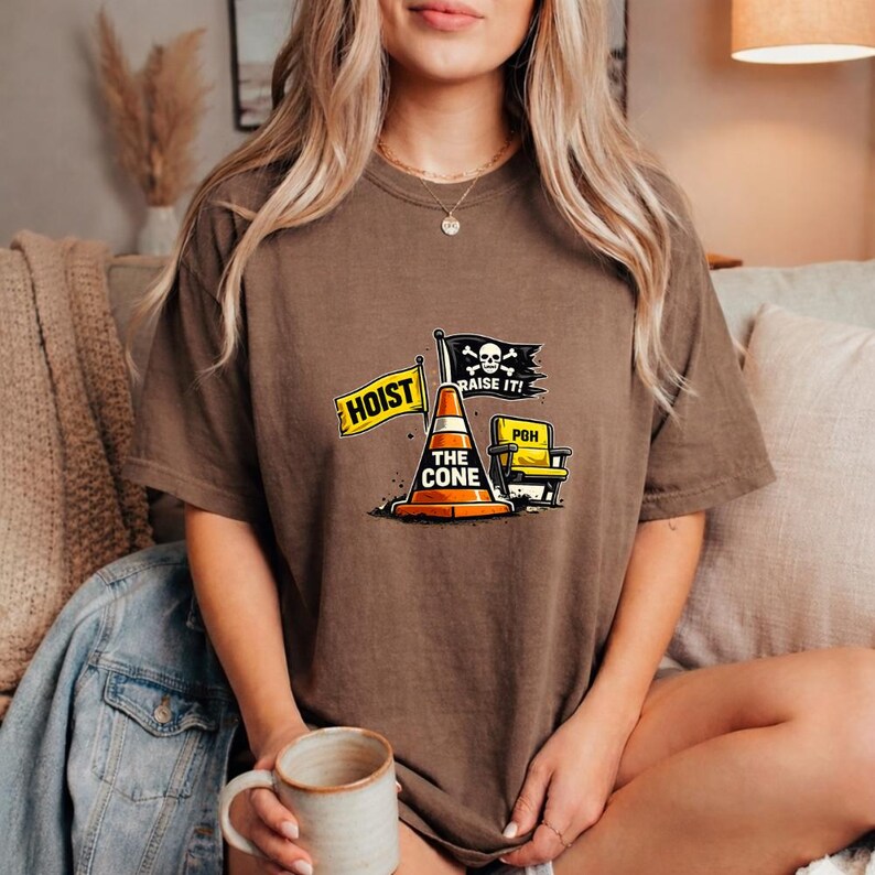 Hoist The Cone PNG: Funny Pittsburgh Baseball Yinzer Humor PNG Black And Gold Fan Meme Design (Digital Download) image 5