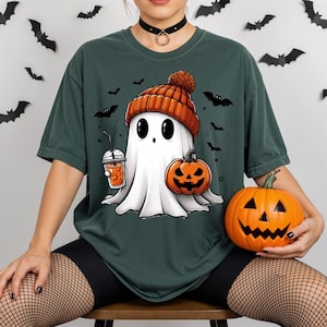 Halloween Ghost Comfort Colors Shirt, Cute Ghost Shirt, Womens Halloween Shirt, Cute Fall Shirt, Spooky Season Shirt, Gift For Halloween