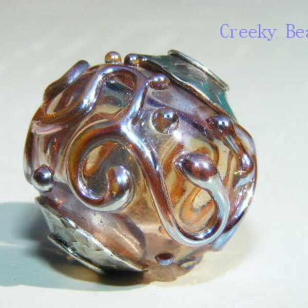 Handmade Silver Core Hollow Lampwork Focal bead Creeky Beads SRA