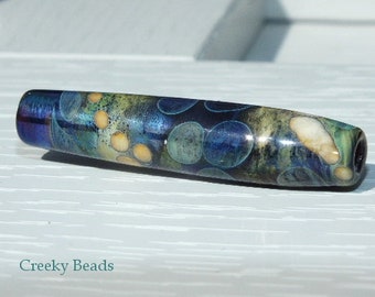 Handmade Lampwork bead "Blue Lagoon" Creeky Beads SRA