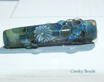 Handmade Lampwork focal bead "Raindrops" Creeky Beads SRA