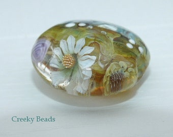 Handmade Lampwork beads "Misty Green" Creeky Beads SRA