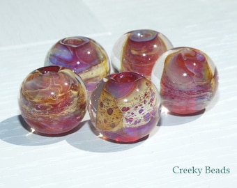 Handmade Lampwork beads "Zinging In the Sunshine!" Creeky Beads SRA