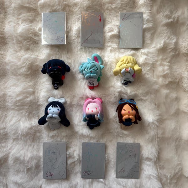 Alien Stage Official Rabbit Bunny Series Flocked Figure with Holographic Character Photocard | ALNST Ivan Till Mizi Sua Luka Hyuna