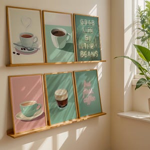 Juego de 10 pósteres digitales de café, pósteres imprimibles de café, pósteres ilustrativos de café, pósteres de café para regalar, arte mural de café