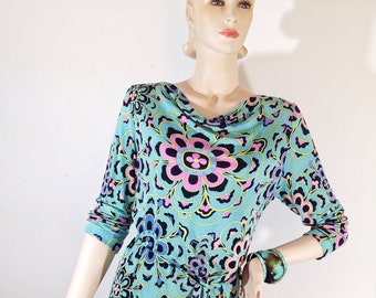 designer averardo bessi dress, pucci style, made in italy, psychedelic print dress
