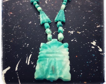 vintage mexican turquoise onyx necklace, vintage jewelry pendant necklace, mothers day gift for her