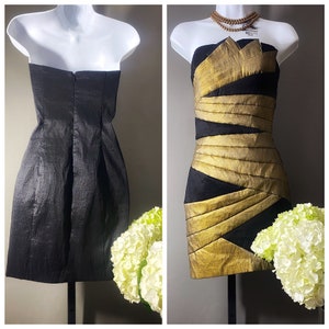 90s y2k jessica mcclintock mini lbd, strapless sheath bodycon cocktail dress