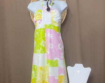 lilly pulitzer zonnejurk pastel patchworkprint, zomer eiland strandvakantie mode