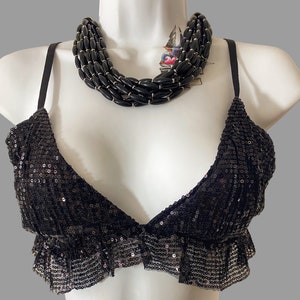 boho black beaded choker, multi strand tribal necklace silver tone accents gift for her