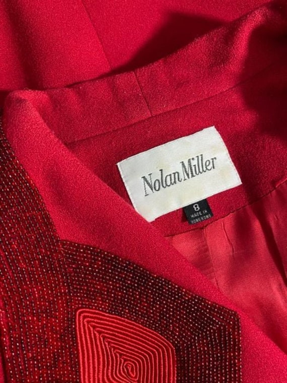 80s nolan miller red beaded suit, dynasty designe… - image 6