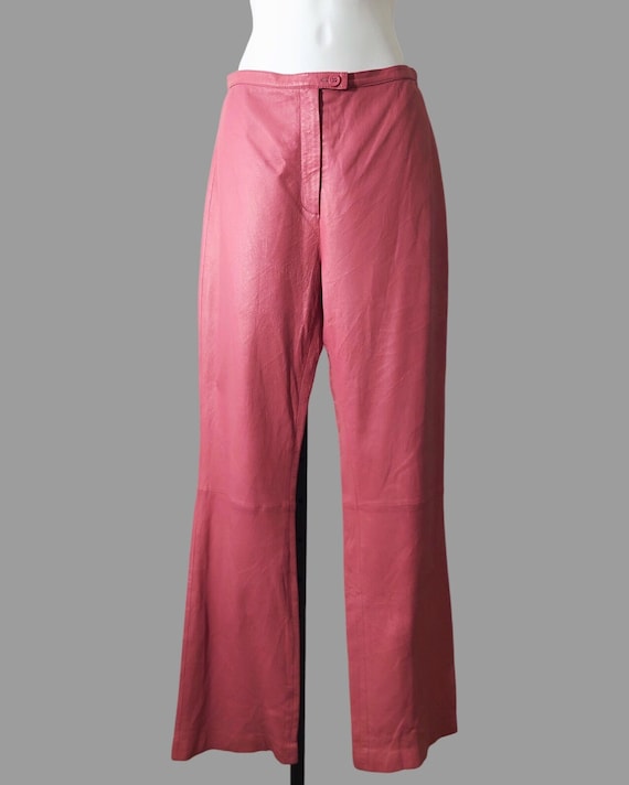 80s pink leather pant newport news label barbie co